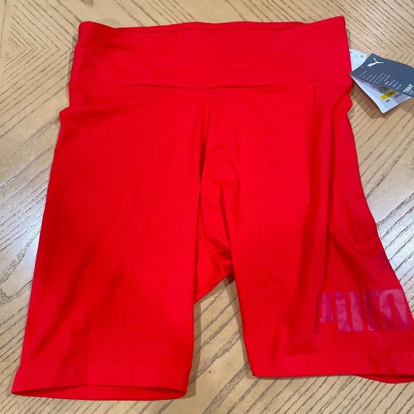 0410 New Women's Puma Orange Biker Shorts - Picture 3 of 11